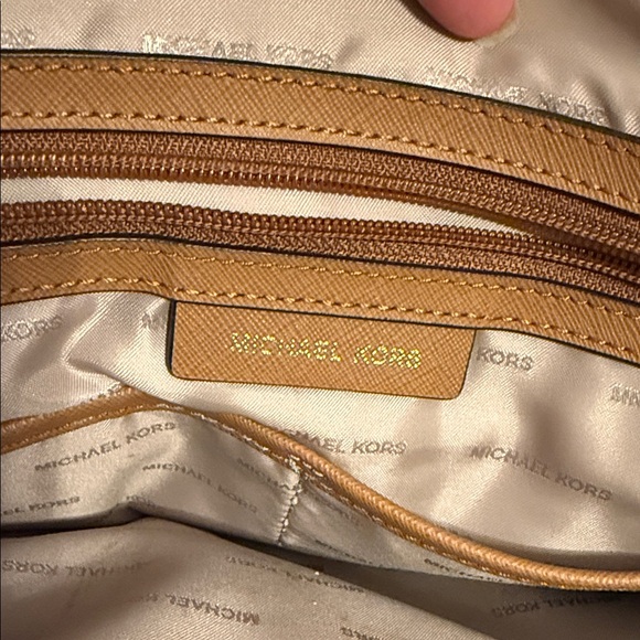 Michael Kors Dark Brown and Tan Tote with Gold Accents - Picture 3 of 3